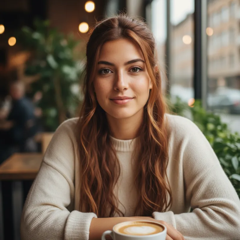 An AI-image of a young, white, female.