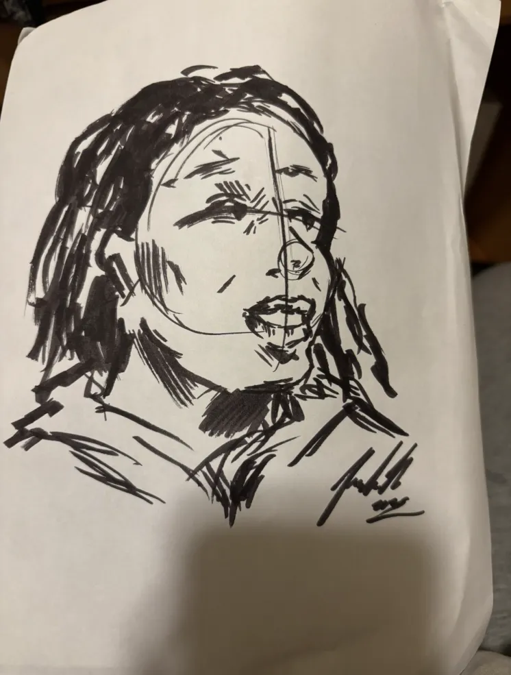 drawing of author
