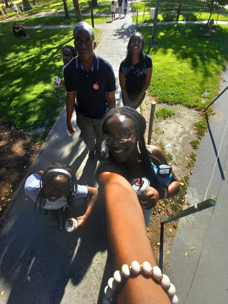 My Siblings and I walking through the yard
