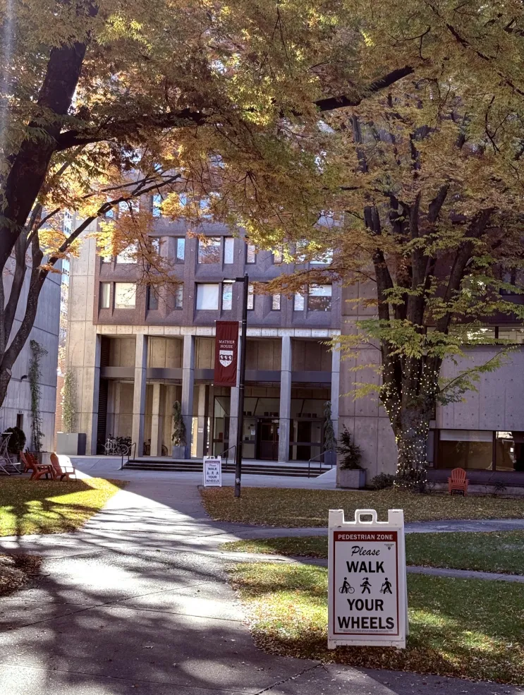 a picture of Mather House courtyard in the fall
