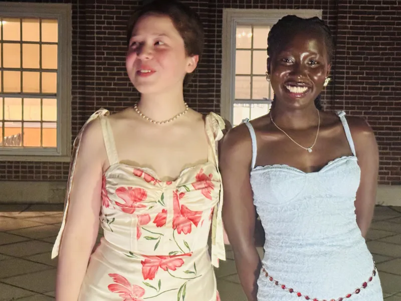Lena my best and I on dresses at quad formal