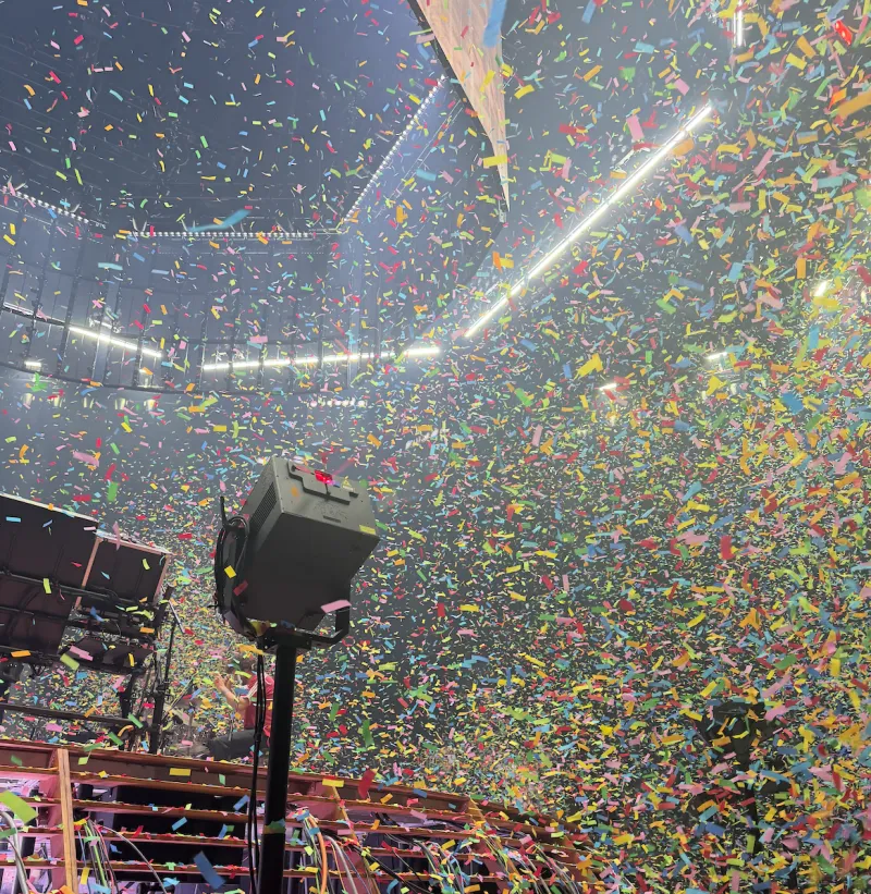 The confetti during 'New Person, Same Old Mistakes'