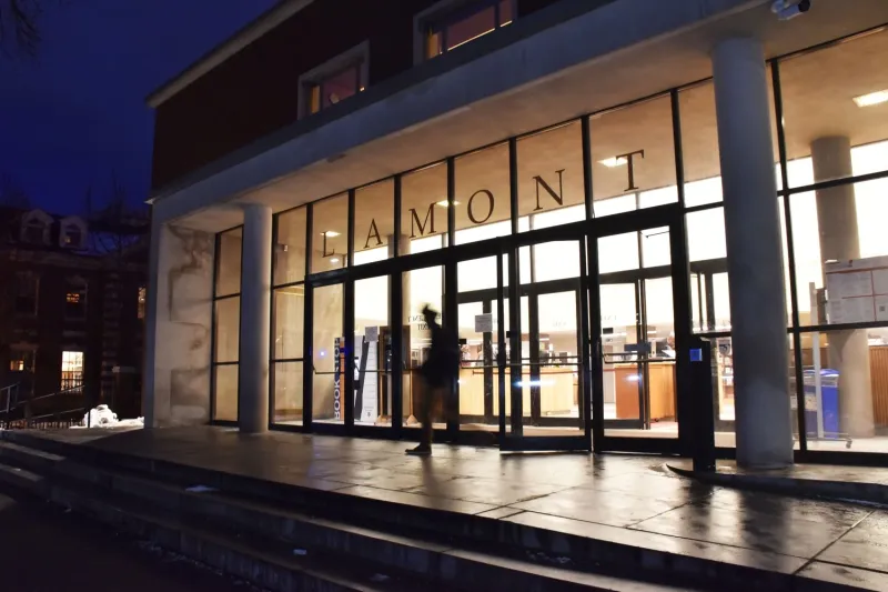 Image of the front of Lamont Library