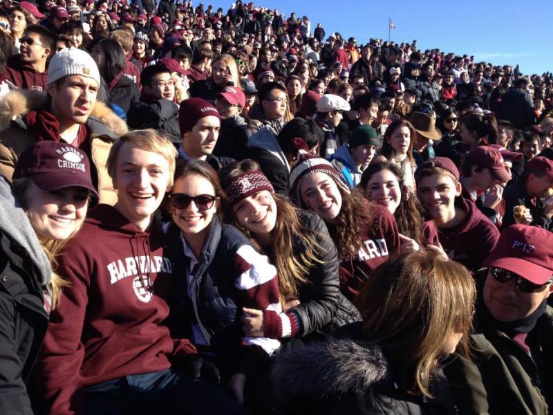 Author with friends at Harvard-Yale football game