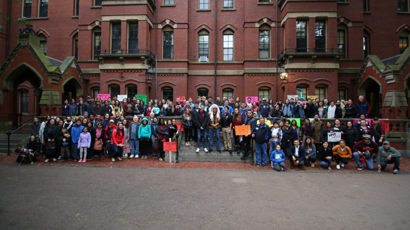 a large group of students