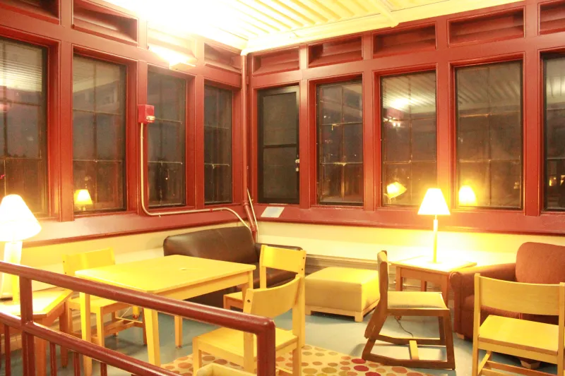 a solarium located in first-year Harvard dormitory, Weld