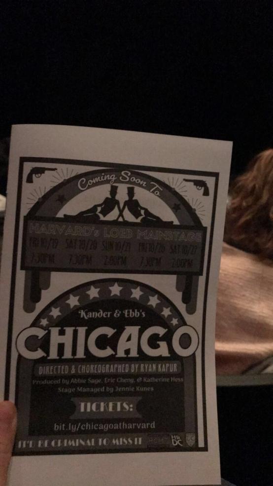 Pamphlet for the musical "Chicago"