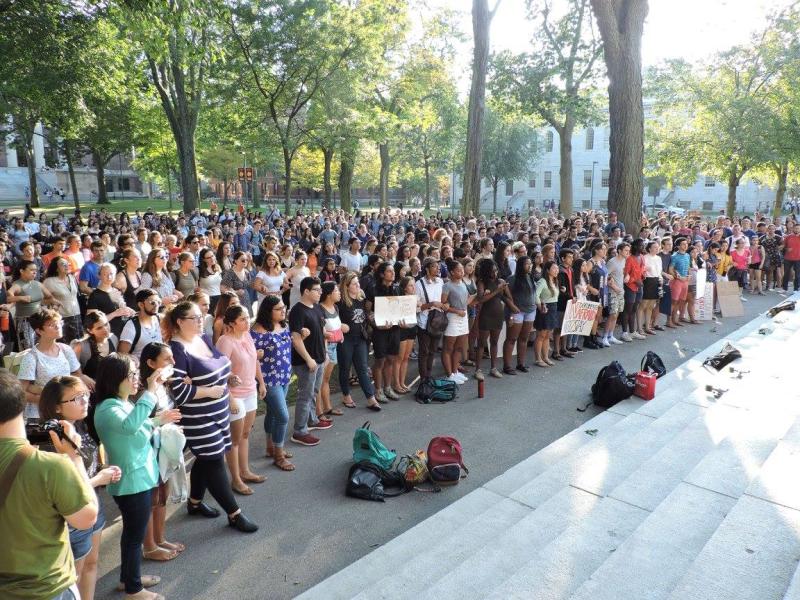 Rally in Harvard Yard supporting Deferred Action for Childhood Arrivals