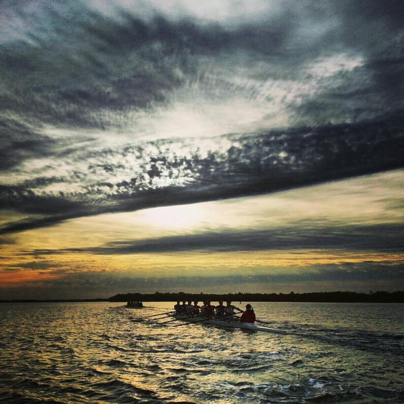 Men&#039;s rowing team training in Florida