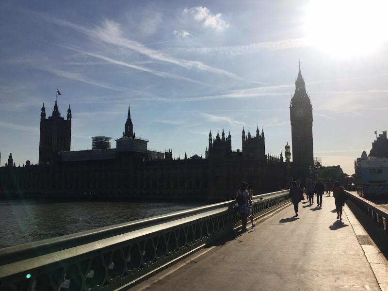 A photograph of Big Ben and the Palace of Westminster