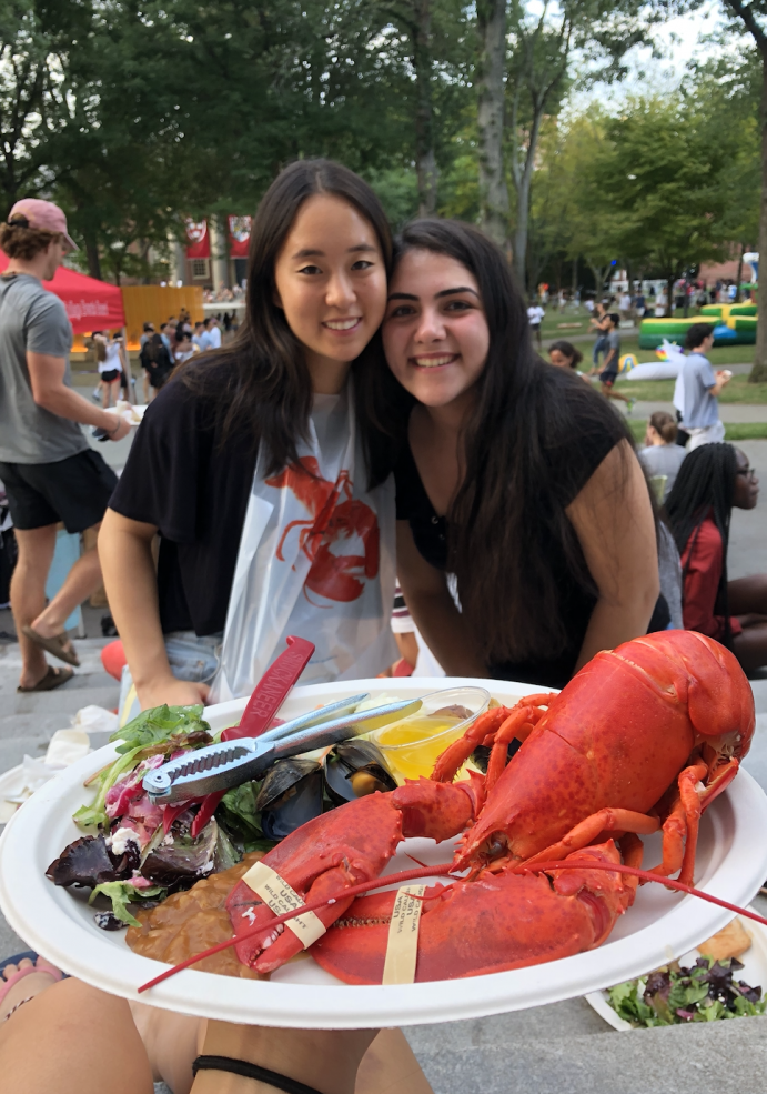 My roommate and I at an opening days lobster picnic 