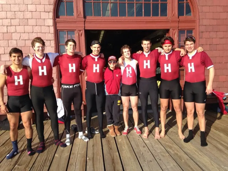 Photograph of Harvard rowing team
