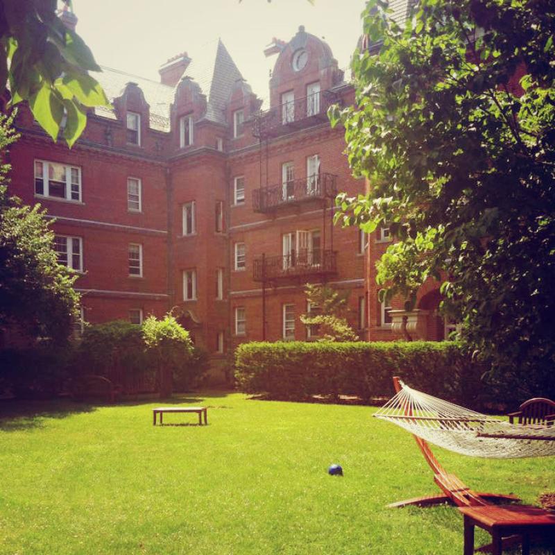 Photograph of Randolph Courtyard with hammock