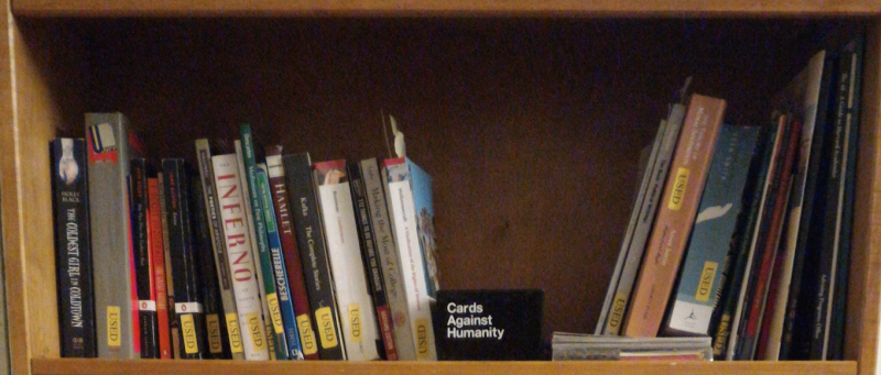 Photograph of author&#039;s bookshelf