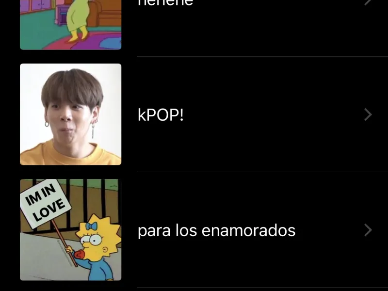 A screenshot of some of my playlists. 