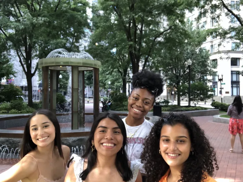 My friends and I on a trip into Boston.