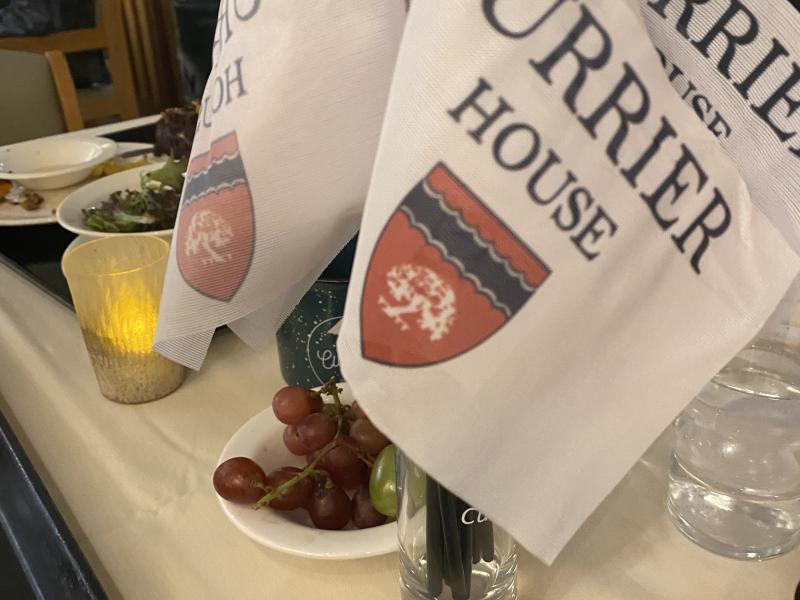 flags with Currier House emblem on them