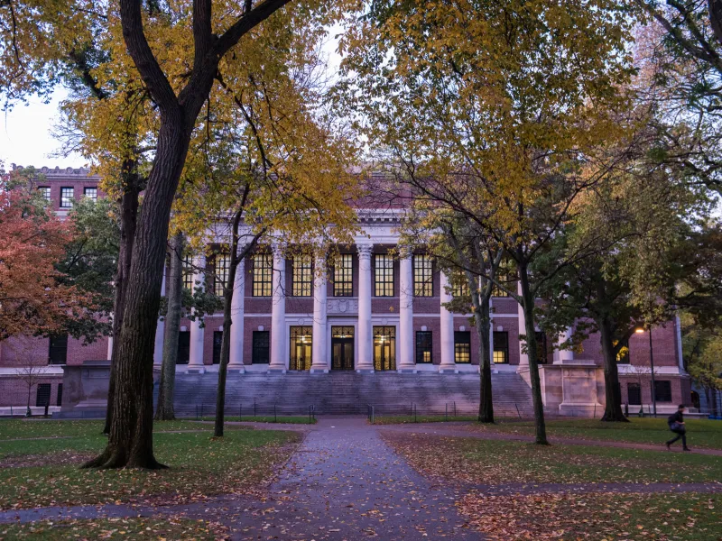 Front steps of the Harry Elkins Widener Memorial Library