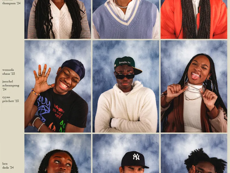 Photos of 9 Harvard students laid out in a grid style 