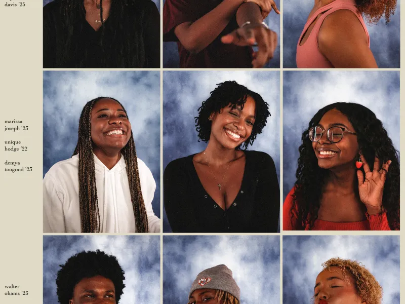 A grid of 9 portraits of students 