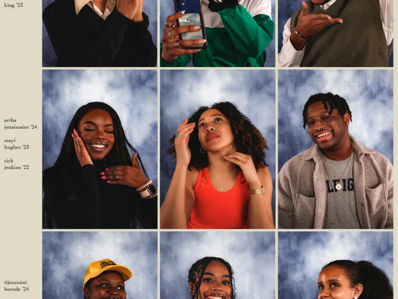 A grid featuring 9 portraits of Harvard students