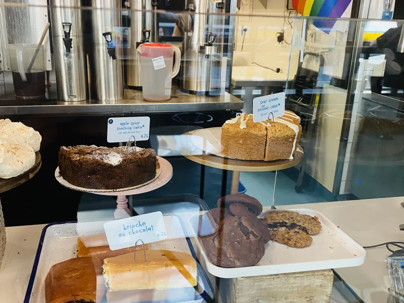 The bakery case at flour bakery + cafe.