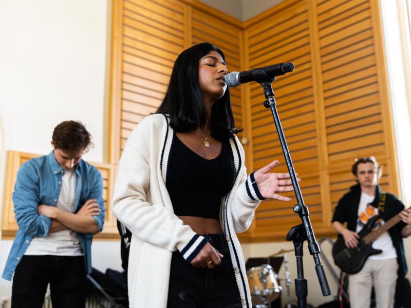 Singer performing at Arts First Festival