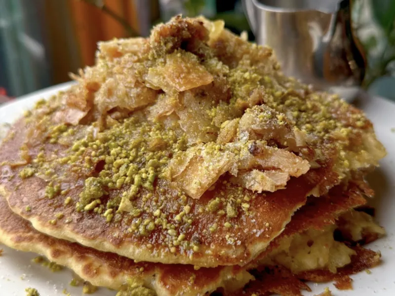 Kanafeh pancakes from Brookline lunch