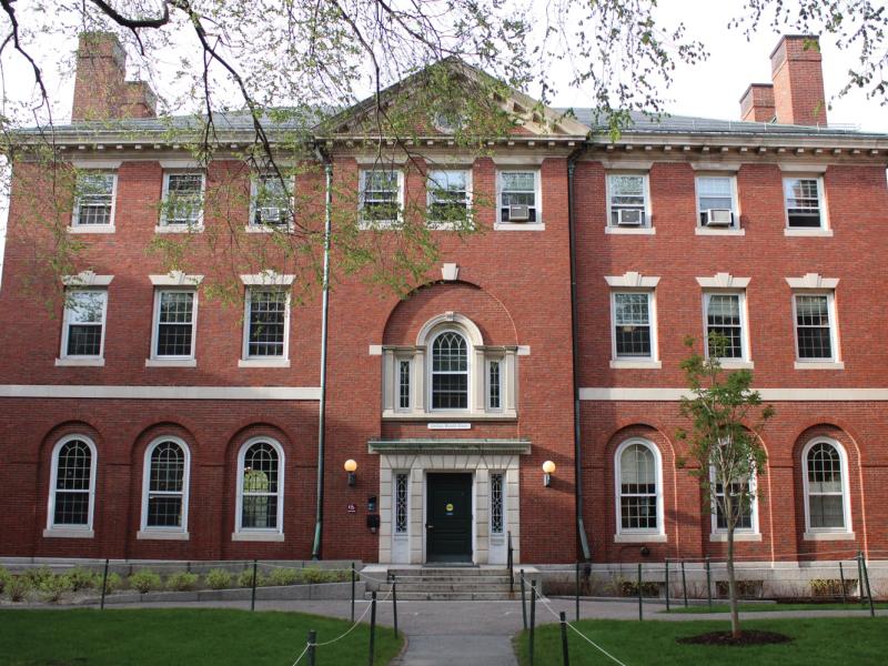 A photo of Philip Brooks House, located in Harvard Yard.