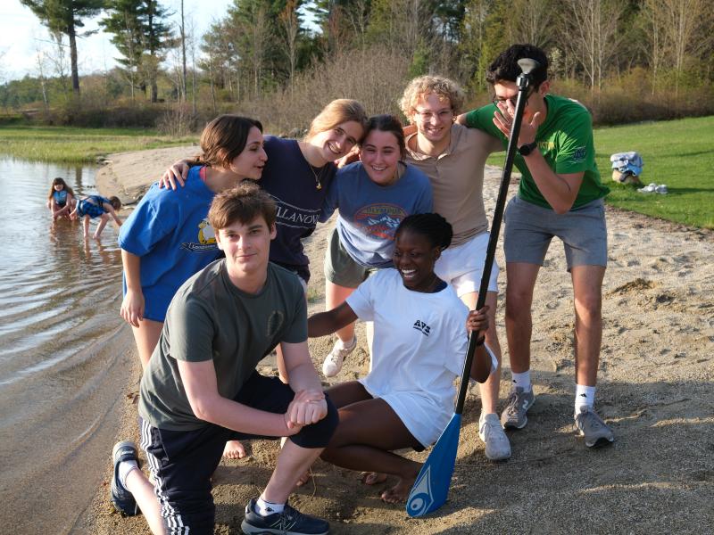 Friends I made from my entryway and I posing for a picture before we go kayaking.
