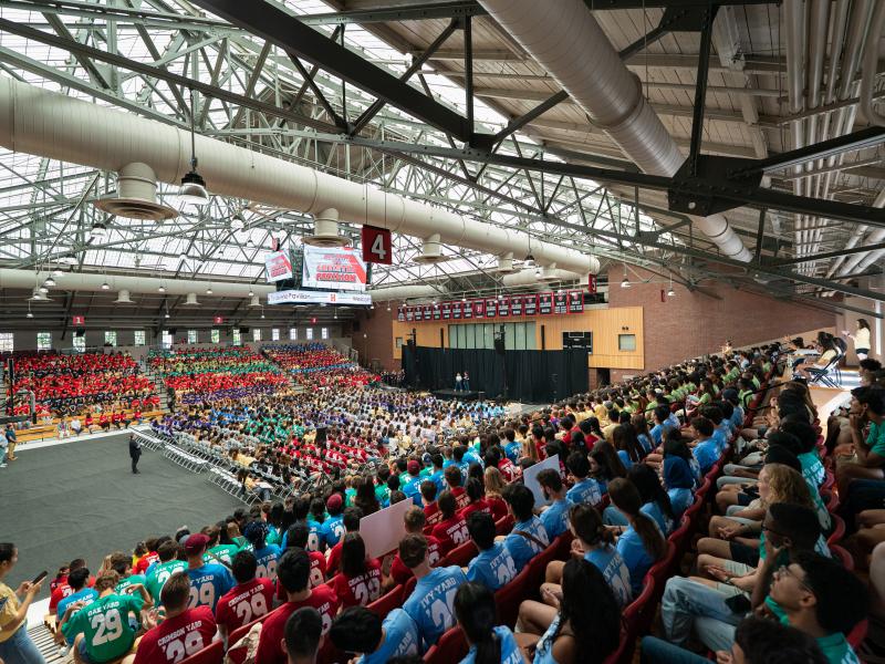 Aerial view of the crowd during Crimson Kickoff 2025.