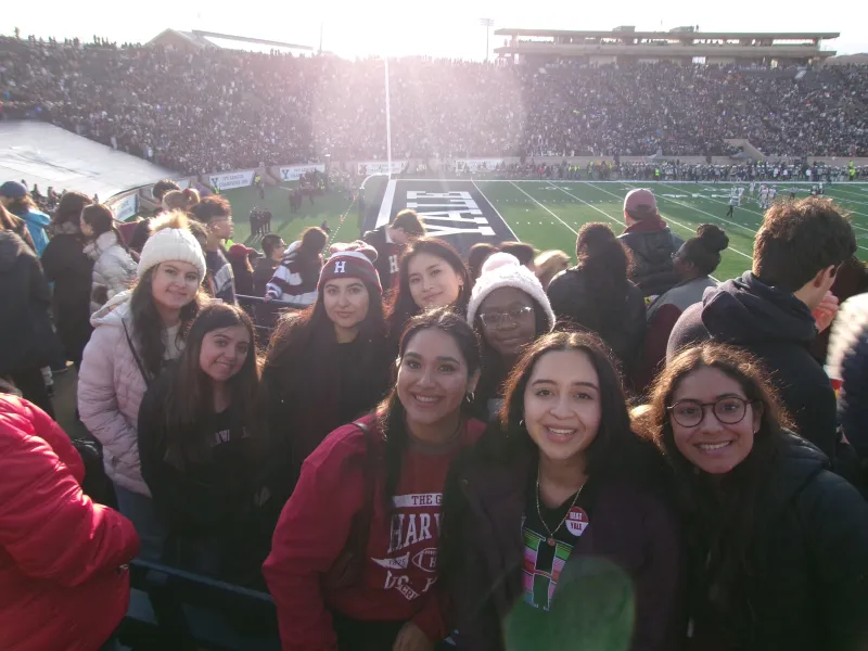 Lizbeth and 7 friends at the Harvard-Yale football game at the Yale Bowl.
