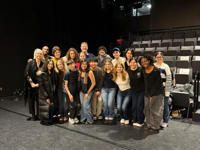 Students and members of the Brooklyn Ballet together in the Brooklyn Ballet’s performance space.
