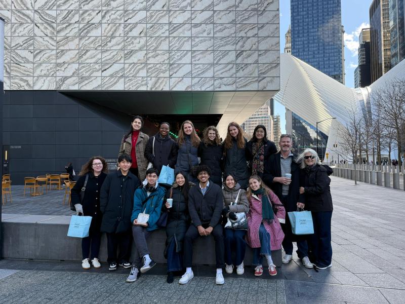 The group outside the Perelman Performing Arts Center.