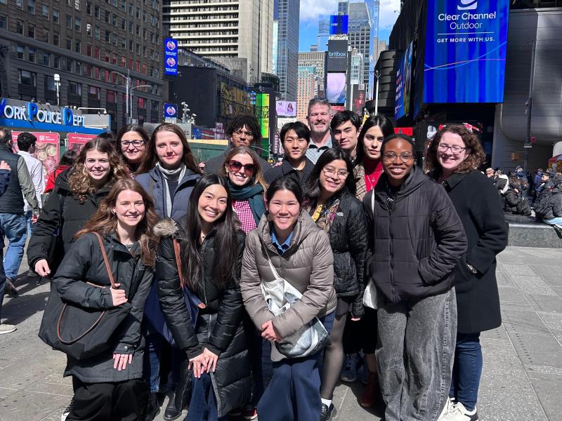 The group outside in Times Square.