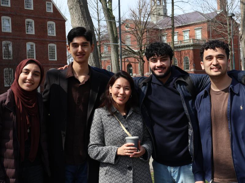 A group of students from the Harvard College Afghan Student Association with Harvard Foundation Assistant Director Lina Tori Jan.