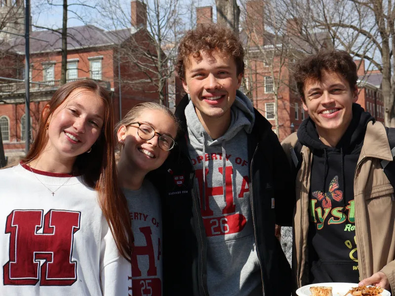 A group of students enjoying the Cultural Rhythms Food Festival.