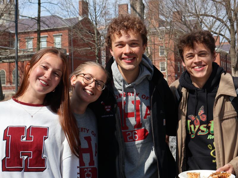 A group of students enjoying the Cultural Rhythms Food Festival.