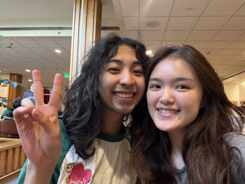 Mollie and Kai posing for a selfie for the interview.