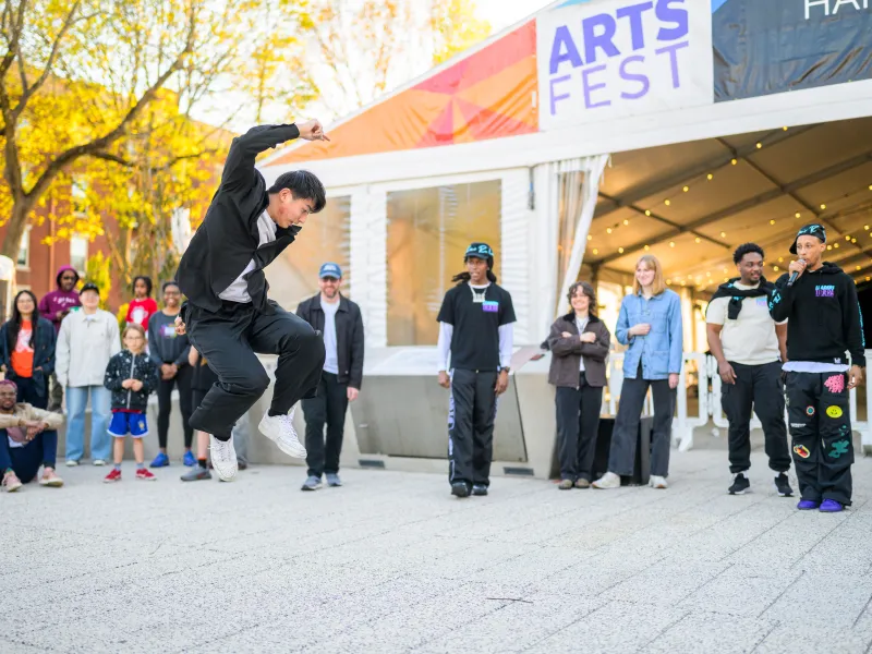 Dancers at Steppin’ to it with Chicago's The Era Footwork Collective and Boston’s Stiggity Stackz on the Science Center Plaza. 