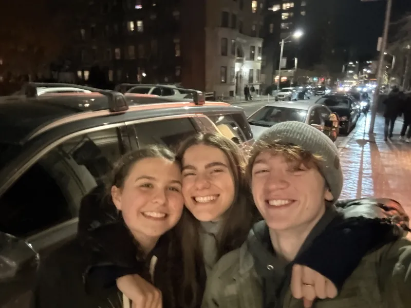 Me and two friends getting ice cream together after a day of studying for our finals.