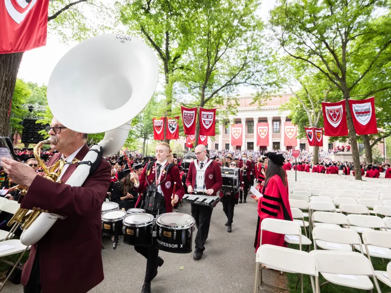 The Harvard Band performing at a recent commencement.