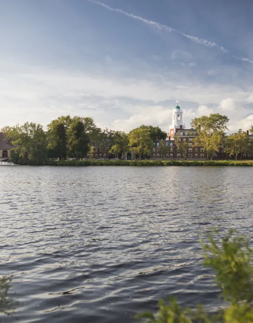 View across the Charles River towards Harvard's campus