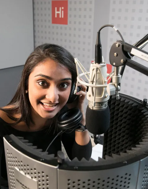 Simi Shah in the studio