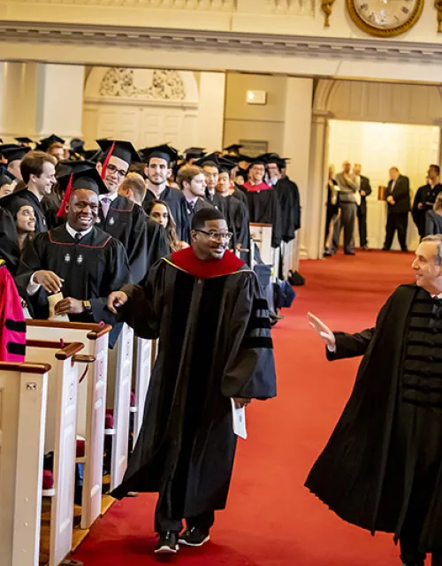 Bacow during Baccalaureate Service