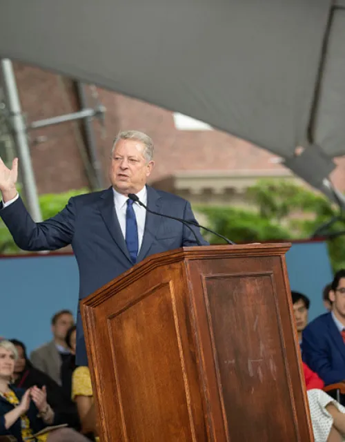 Al Gore giving the Class Day Speach