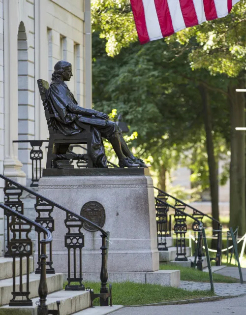 John Harvard Statue in Harvard Yard