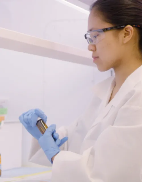 a student working in a research lab