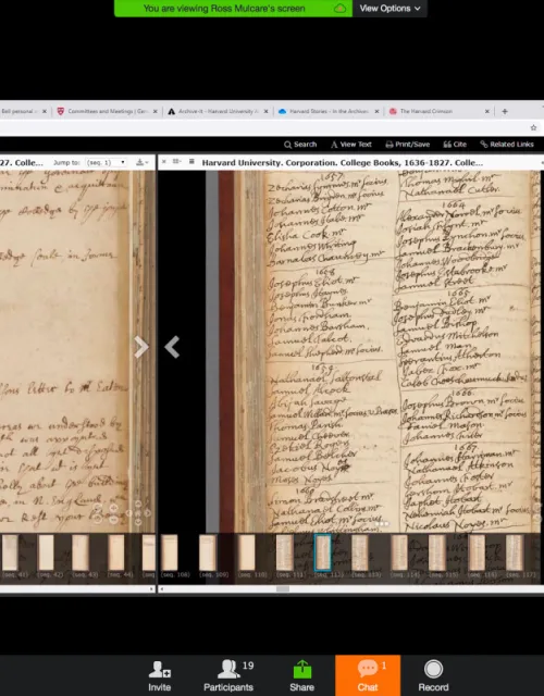 Professor Beth Blum teaches her course, "The Harvard Novel," through Zoom.