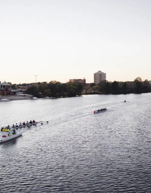 Students on the river